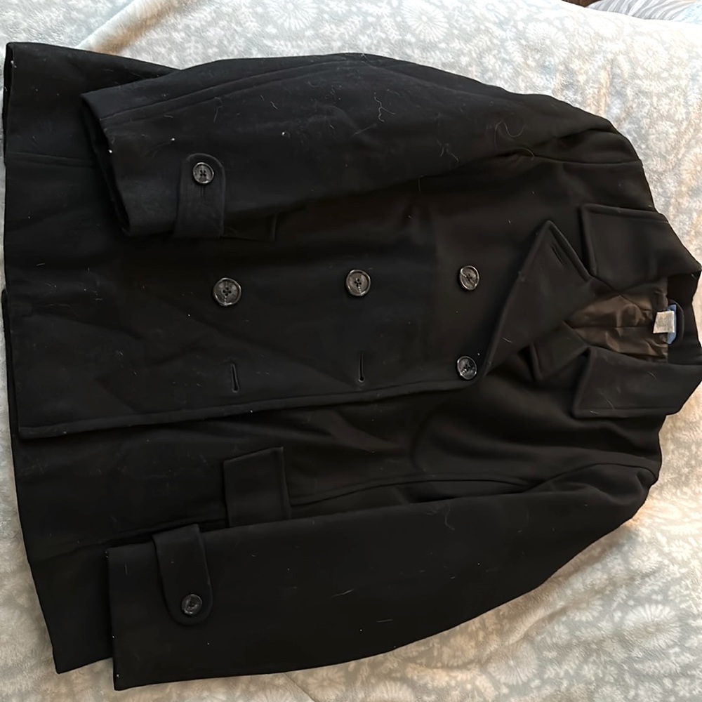 Delia’s wool coat, black, xl, good condition, could use a dry cleaning.